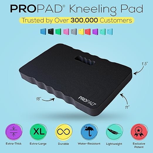 Thick Kneeling Pad, Garden Kneeler for Gardening, Bath Kneeler for Baby Bath, Kneeling Mat for Exercise & Yoga, Knee Pad for Work, Floor Foam Pad, Extra Large (XL) 18 x 11 x 1.5 Inches, Black