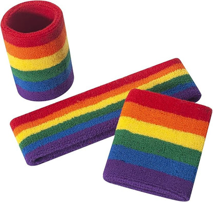 ONUPGO Sweatband Set Sports Headband Wristband Set Sweatbands Terry Cloth Wristband Wrist Sweatband Headbands Moisture Wicking Sweat Absorbing Head Band