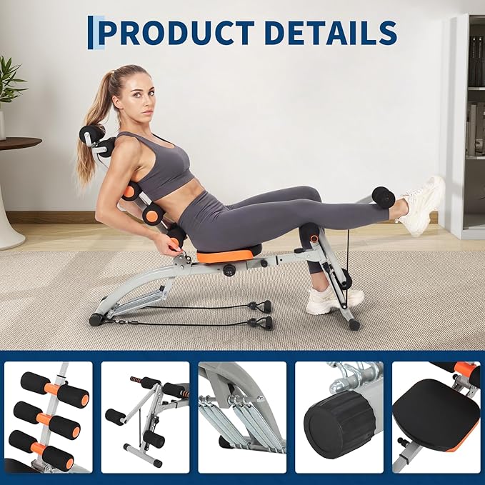 Adjustable Abdominal Trainer,Multi-Functional Ab Trainer Bench for Home Gym
