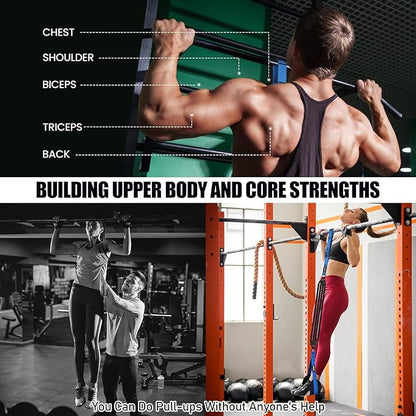 Pull Up Assistance Bands 260lbs, Heavy Pull Up Bands Resistance Bands for Pull Ups Working Out with Feet Rest, Pull Up Bar Bands Assistance Bands Strength Training Workout Equipment, Height Adjustable
