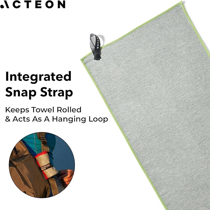 Acteon New Microfiber Quick Dry Gym Towel, Silver ION Odor-Free Mega Absorbent Fiber, Fast Drying, Men & Women Small Workout Gear for Body Sweat, Beach, Working Out, Camping, Travel Towel