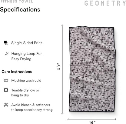 GEOMETRY Gym Towels for Working Out - Compact & Quick Dry, Super Absorbent Double-Sided Microfiber Sweat Towel – Premium Microfiber for Gym - Freckles, 16" x 30", 1 Piece