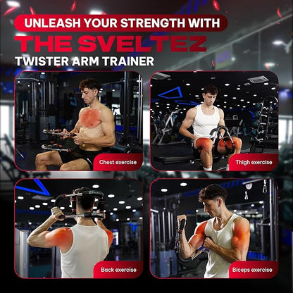 Twister Arm Trainer for Men & Women – Upper Body Strength Bar, Chest Expander & Forearm Exerciser, Heavy-Duty Home Workout Equipment for Arm Muscle Training, 30-120 lbs Resistance