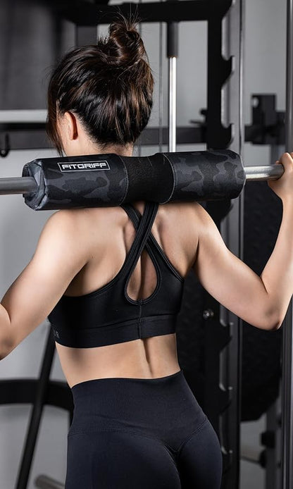 Fitgriff® Barbell Hip Thrust Pad for Squats, Lunges & Glute Bridges – Weightlifting Cushion for Neck & Shoulder Protection – Fits Olympic & Standard Bars