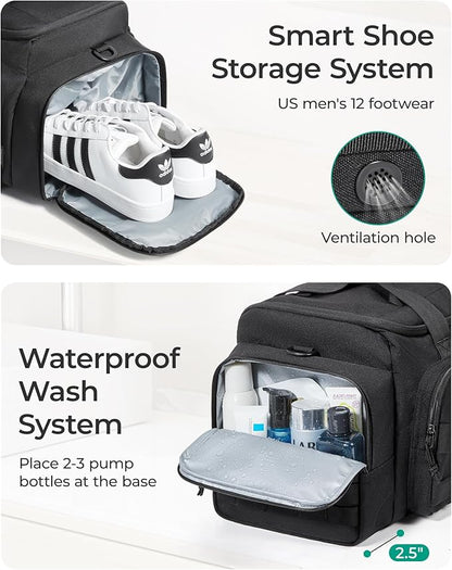 BAGSMART 4-IN-1 Gym Bag for Women Men, TSA Lightweight Duffle Bag for Travel with Shoe Compartment & Wet Pocket, 22L/30L/38L Tactical Backpack with 40oz Water Bottle Holder