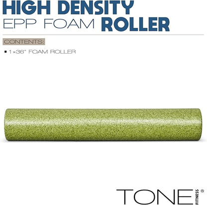 Tone Fitness High Density EPP Foam Exercise Foam Roller for Yoga, Pilates, Stretching, Massage, and Recovery | Multiple Sizes and Colors