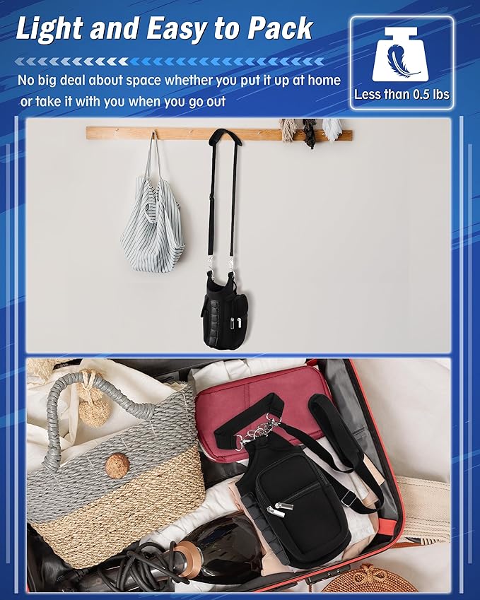 Gym Carrier, Magnetic Gym Pouch, Tumbler Carrier with Strap Phone Pockets, Fitness Portable Crossbody Bag with 6 Built-in Magnets, Gym Carrier with strap, Magnetic bag holder for Running Traval Sports
