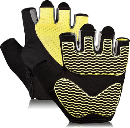Workout Gloves for Women - Breathable Weight Lifting Gloves with Non-Slip Silicone Padding, Fingerless Gym Gloves for Cycling, Rowing, Pull Ups & Training (4 Sizes)