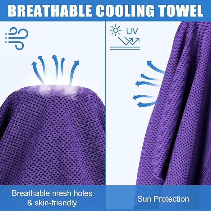 4 Pack Cooling Towel for Neck and Face,Sports Tennis Hiking Running Riding Yoga Fitness Gym Workout Sweat Ice Towel (Multicolor-04)
