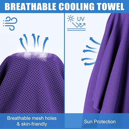 4 Pack Cooling Towel for Neck and Face,Sports Tennis Hiking Running Riding Yoga Fitness Gym Workout Sweat Ice Towel (Multicolor-04)