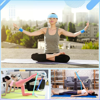 17 Pcs Home Pilates Kit with Resistance Bands 6 Tube Pedal Puller Resistance Band Set for Women Weight Loss Leg Training Workout Equipment Gym Exercise Equipment Beginners Yoga
