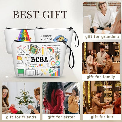 Bcba Rbt Graduation Gifts Behavior Analyst Therapist Special Education Teacher Appreciation Thank You Small Makeup Cosmetic Bag for Women Female Coworker Friend