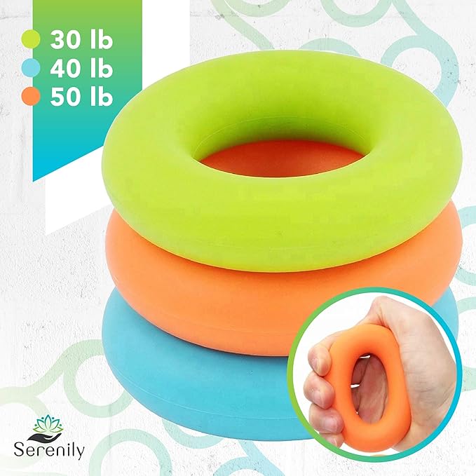 Serenily Hand Grip Strengthener Forearm Strengthener for Hand Workout Grip Strength Trainer Hand Gripper Strengthener Finger Stretcher Hand Strengthening Devices - 6 Pack Hand Exercisers for Strength