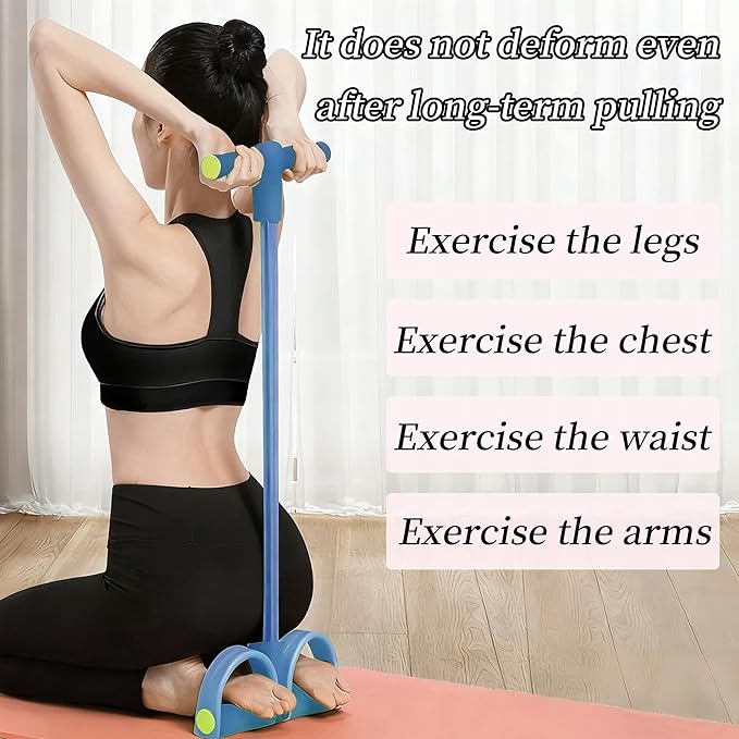 Multifunction Tension Rope, 6-Tube Elastic Resistance Bands, Pedal Resistance Band with Handles, Natural Latex Exercise Bands for Abdomen Waist Arm Leg Stretching & Fitness Training