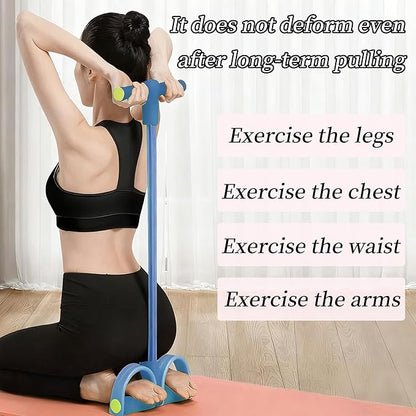 Multifunction Tension Rope, 6-Tube Elastic Resistance Bands, Pedal Resistance Band with Handles, Natural Latex Exercise Bands for Abdomen Waist Arm Leg Stretching & Fitness Training