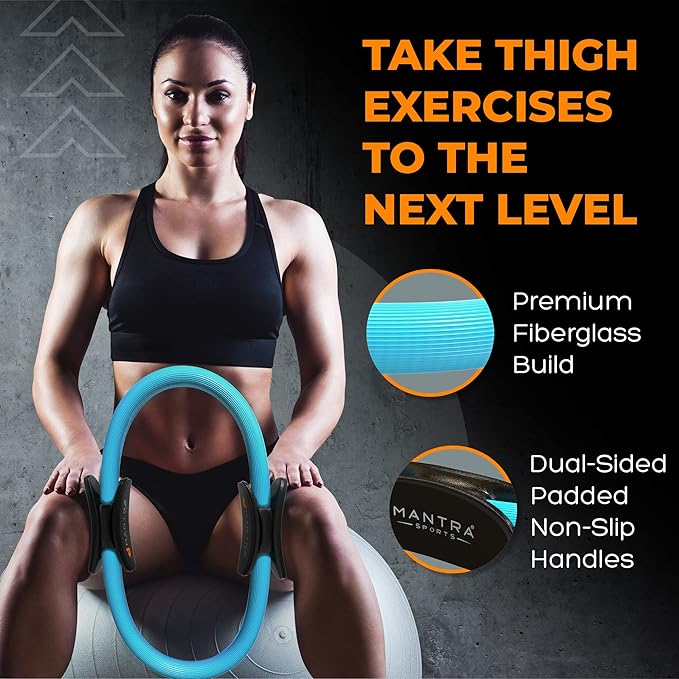 MANTRA SPORTS Pilates Ring Circle, Magic Circle Pilates Ring, Inner Thigh Exercise Equipment, Fitness Rings for Women, Thigh Master Inner Thigh Exerciser, Yoga Ring Pilates Equipment for Home Workouts