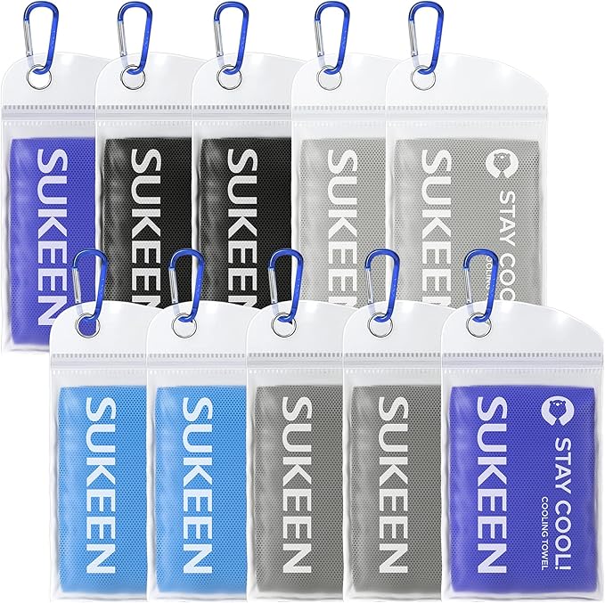 Sukeen Cooling Towels(40"x12") for Neck & Head, Soft Breathable Chilly Towel for Yoga, Golf, Gym, Camping, Running, Workout & More Activities
