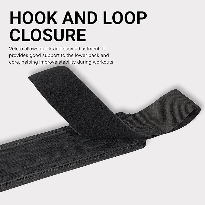 Self-Locking Weight Lifting Belt for Men & Women – Premium Nylon Weightlifting Belt for Deadlift, Squat, Cross Training & Gym Workout – Adjustable Fitness Back Support Gym Belt