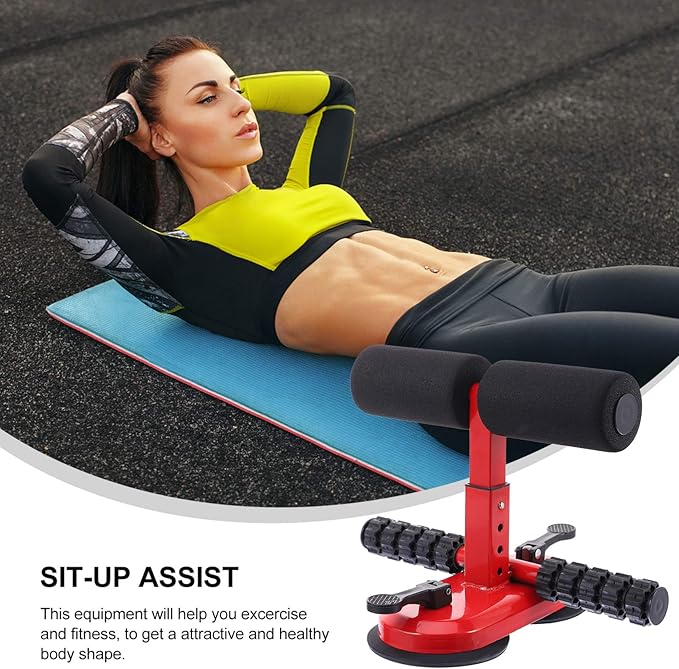 HANABASS Adjustable Sit-up Assist Device Suction Cups Portable Abdominal Fitness Equipment for Home Workout Height Adjustable Sit-up Bar for Core Strength Training