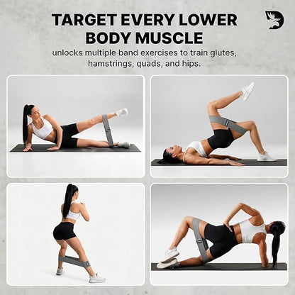 DMoose Fitness Fabric Resistance Bands for Full Body Exercises - Non-Slip Thick Cloth Stretch Band for Squats, Lunges & Bicep Curls - Long Resistance Bands for Working Out - Booty Band for Men & Women