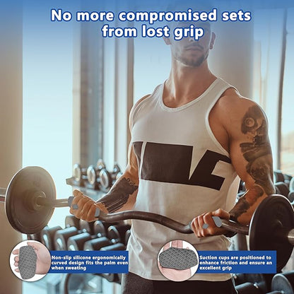 Silicone Gym Grips for Weight Lifting,Workout Gloves for Women Men Alternative,Anti Slip Gym Workout Grip,Rubber Gym Hand Grips-Weightlifting Grips Pad for Barbell,Pull Up,Ryptfit,Training