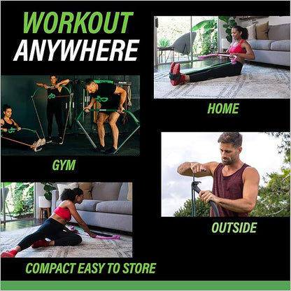 Gorilla Bow Lite Portable Home Gym System, Strength Training Equipment 100 Plus Workouts, All in One Exercise Equipment for Travel, Home Gym & Outdoor Workouts (Lite Travel Bow, Black, Base Bundle)