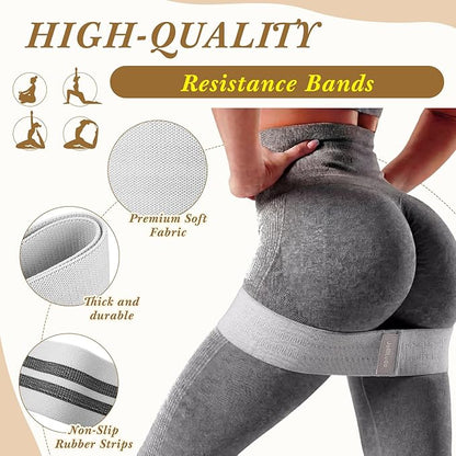 10 Pcs Resistance Bands for Workout Fabric Exercise Bands for Legs and Butt Glutes Workout Band for Women Men Yoga, Pilates, Fitness