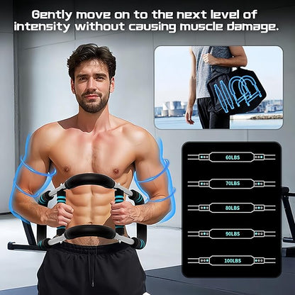 Twister Arm Trainer, 60-100lb Adjustable Chest & Arm Workout Tool, Arm Strengthener for Men & Women, Portable Detachable Upper Body Fitness Machine for Home & Gym