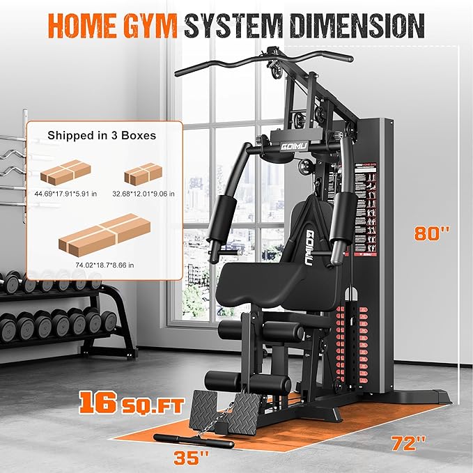 Home Gym, M1 Workout Station with 140LBS Weight Stack, Multifunctional Home Gym Equipment with Pulley System for Full Body Strength Training