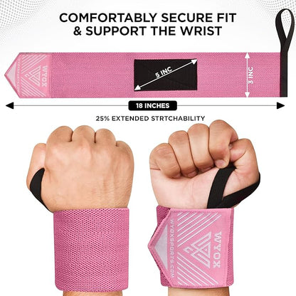 WYOX Wrist Wraps For Weight Lifting With Thumb Loop & power lifting Wrist Straps For Bench Press and Pushups Training Support and Protection Wrist Support for bodybuilding