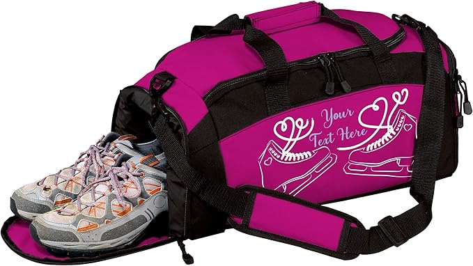 Personalized Figure Skating Duffle Bag with Name – Custom Ice Skating Team Gear Bag for Girls, Competition & Rink Practice Travel Bag