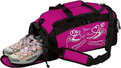 Personalized Figure Skating Duffle Bag with Name – Custom Ice Skating Team Gear Bag for Girls, Competition & Rink Practice Travel Bag