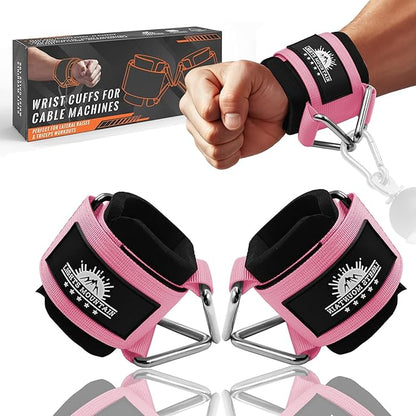 Wrist Cuffs for Cable Machines – Padded & Adjustable Straps for Lateral Raises, Tricep Pushdowns & Strength Training