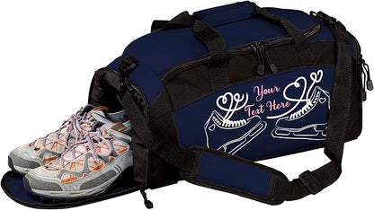 Personalized Figure Skating Duffle Bag with Name – Custom Ice Skating Team Gear Bag for Girls, Competition & Rink Practice Travel Bag