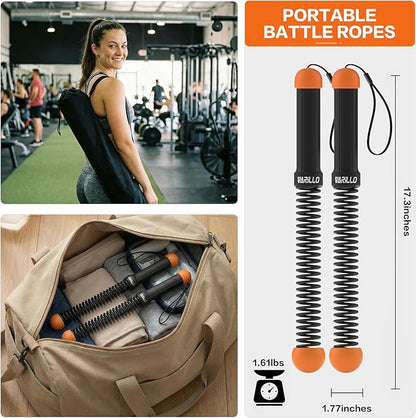 Ropeless Battle Ropes for Home Gym, Portable Cordless Weighted Battle Ropes with Storage Bag, High Calorie Burn for Men & Women, Fitness Equipment for HIIT & Low-Impact Aerobic Training