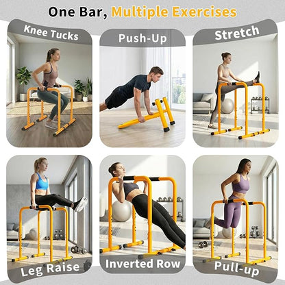 NEWBULIG Dip Bar Station, Adjustable Pull Up Bar for Doorway with Soft High-Density Foam Handles, Heavy Duty Dip Stands for Home, Gym, Patio, Office