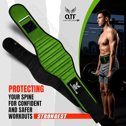 QTF Fitness Neoprene Weight Lifting Belt - Adjustable 6" Gym Support for Stability & Lumbar Support - Sweat Resistant Weightlifting Belt for Men & Women for Squats, Deadlifts & Bench Presses