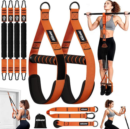 Pull Up Assistance Bands for Women, Heavy Duty Resistance Bands with Handles, Exercise Band with Door Anchor, Workout Band Set for Pull Up Bar, Full Body Sculpting,Muscle Training, Recovery, Home Gym