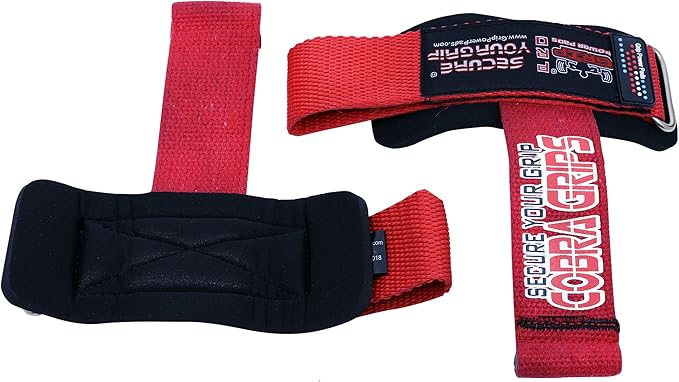 Gym Lifting Dowel Straps Neoprene Padded Wrist Wraps for Weight Training, Bodybuilding & Fitness – Wrist and Grip Support, 2 Pack (Red)