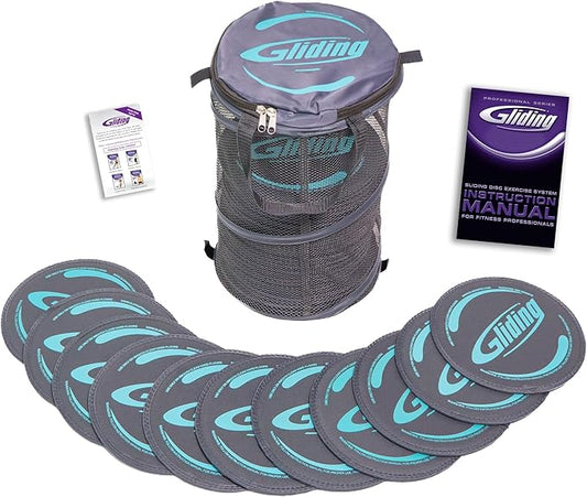 Gliding Exercise Discs: Club Pack for Hardwood Floors (25 Pair, Grey) Workout Sliders in Bulk