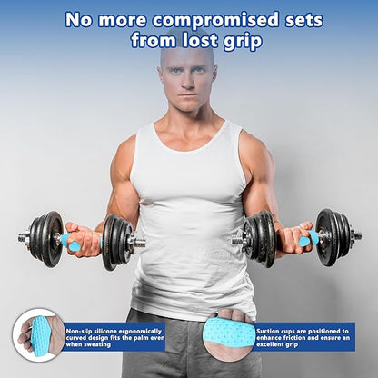 Silicone Gym Grips for Weight Lifting,Workout Gloves for Women Men Alternative,Anti Slip Gym Workout Grip,Rubber Gym Hand Grips-Weightlifting Grips Pad for Barbell,Pull Up,Ryptfit,Training