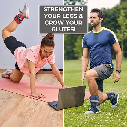 Nordic Lifting Adjustable Ankle Weights for Women & Men – 1 Pair (2–10 lbs) Wrist, Arm & Leg Weights for Gym, Yoga & Home Workouts – Secure Fit Strap Design – Durable Fitness Training Equipment