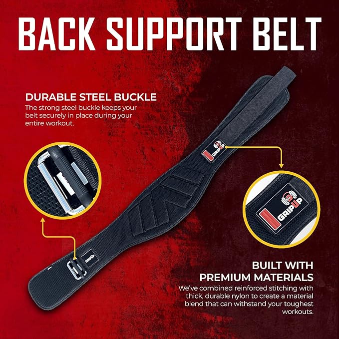 Weight lifting Belt 6 Inch Auto-Lock Curved Padded Back Lumbar Support Gym Belt for Fitness Exercise Bodybuilding Powerlifting Workouts Deadlifts Squats & Weightlifting Men Women