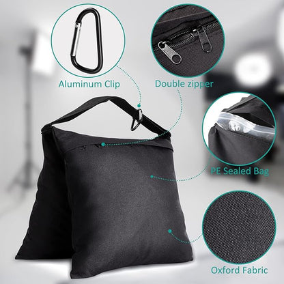 Aimosen 8 Packs Sandbags Weight Bags for Light Stand Photography Video Support, Heavy Duty Saddlebags for Backdrop Stand, Photo Tripod, Canopy, Pop up Tent, Umbrella Base, Fishing Chair, Wedding Shed