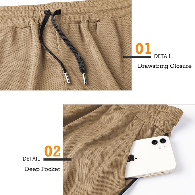 Surenow Mens Running Gym Shorts 3 Inch Breathable Lightweight Athletic Sport Shorts Training Workout Shorts with Pockets