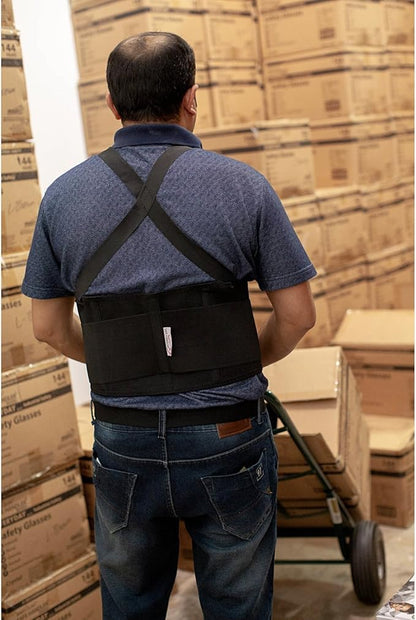 SAFE HANDLER Lifting Support Weight Belt -Black | Lower Back Brace Protects & Relieves Back Pain, Stable Support Belt with Dual Adjustable Straps and Breathable Mesh Panels, XXX-Large