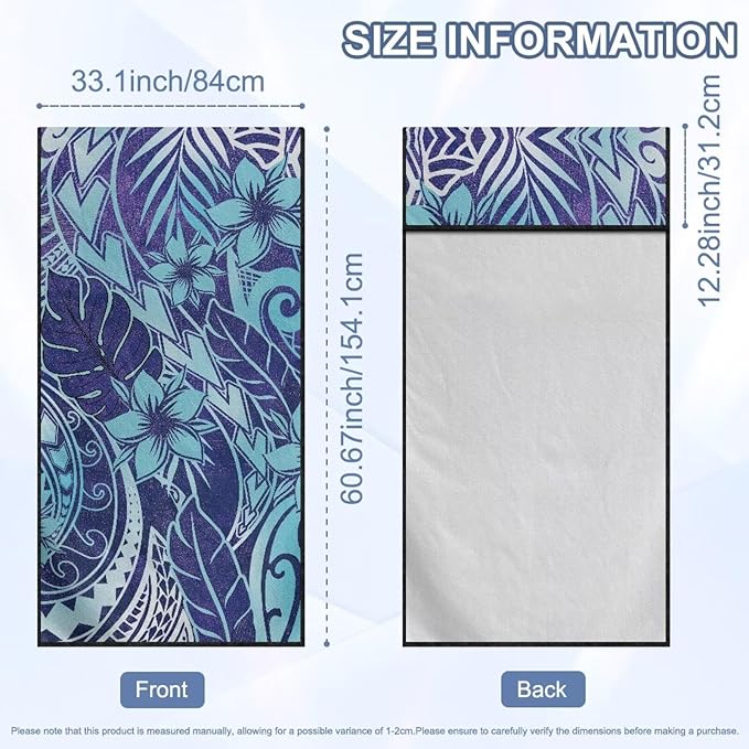 Bulopur Polynesia Hibiscus Sweat Towel Car Seat Cover for Gym Post-Work Running Athletic Beach Towel Machine Washable Lightweight Soft Car Interior Accessories for Women Girly