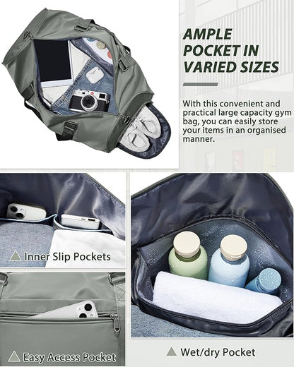 Gym Bag Womens,Travel Duffel Carry on Bag Sport Tote Bag Weekend Overnight Bag