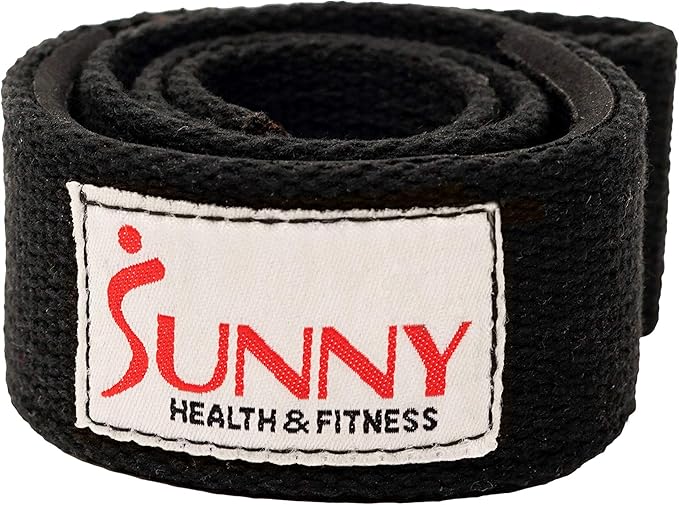 Sunny Health & Fitness Lifting Straps with Neoprene Padding, 2000lb Weight Capacity Heavy Duty Workout Wrist Straps for Weightlifting and Cross Training (Pair), Black