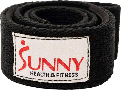 Sunny Health & Fitness Lifting Straps with Neoprene Padding, 2000lb Weight Capacity Heavy Duty Workout Wrist Straps for Weightlifting and Cross Training (Pair), Black